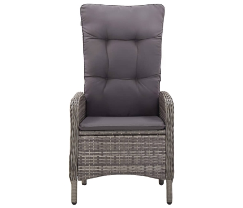 11-Daļīgs Dārza Mēbeļu Komplekts, Pelēks, Pe Rotangpalma Vidaxl