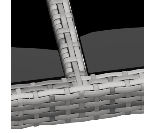 11-Daļīgs Dārza Mēbeļu Komplekts, Pelēks, Pe Rotangpalma Vidaxl