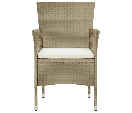 vidaXL 11-daļīgs dārza mēbeļu komplekts, bēša PE rotangpalma