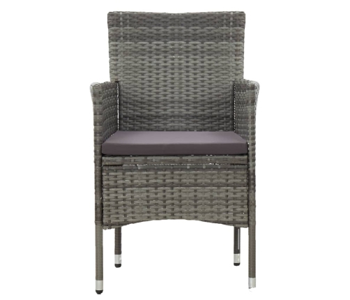 vidaXL 11-daļīgs dārza mēbeļu komplekts, pelēks, PE rotangpalma