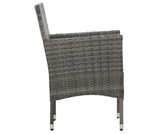 vidaXL 11-daļīgs dārza mēbeļu komplekts, pelēks, PE rotangpalma