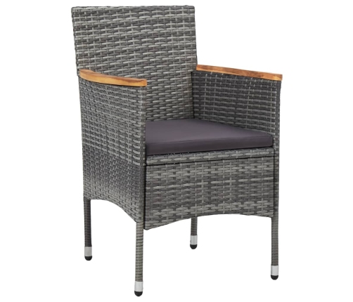 vidaXL 11-daļīgs dārza mēbeļu komplekts, pelēks, PE rotangpalma