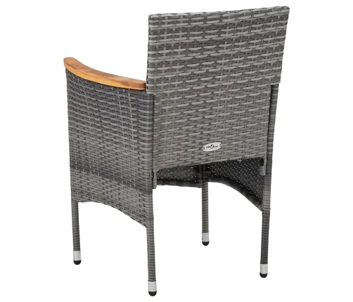 vidaXL 11-daļīgs dārza mēbeļu komplekts, pelēks, PE rotangpalma