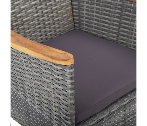 vidaXL 11-daļīgs dārza mēbeļu komplekts, pelēks, PE rotangpalma