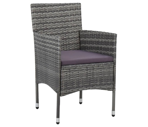 vidaXL 11-daļīgs dārza mēbeļu komplekts, pelēks, PE rotangpalma