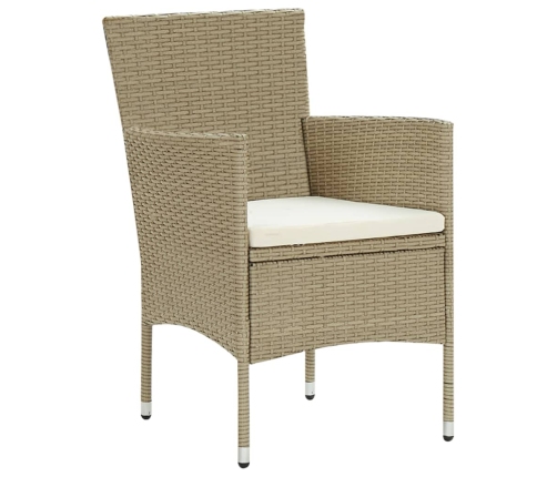 vidaXL 11-daļīgs dārza mēbeļu komplekts, bēša PE rotangpalma