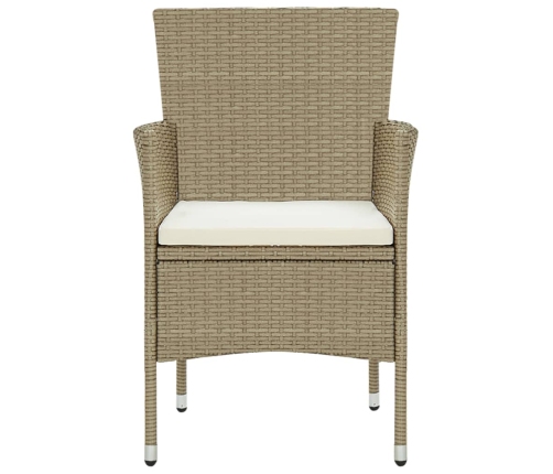 vidaXL 11-daļīgs dārza mēbeļu komplekts, bēša PE rotangpalma