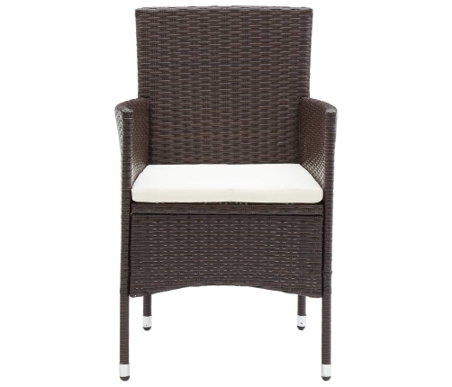 11-Daļīgs Dārza Mēbeļu Komplekts, Brūns, Pe Rotangpalma Vidaxl