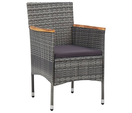 vidaXL 11-daļīgs dārza mēbeļu komplekts, pelēks, PE rotangpalma