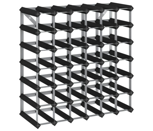 vidaXL vīna pudeļu plaukts 42 pudelēm, melns priedes masīvkoks