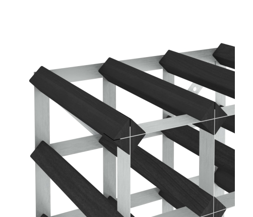 vidaXL vīna pudeļu plaukts 42 pudelēm, melns priedes masīvkoks