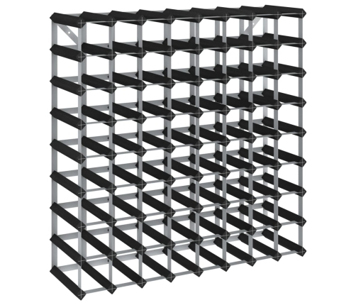 vidaXL vīna pudeļu plaukts 72 pudelēm, melns priedes masīvkoks