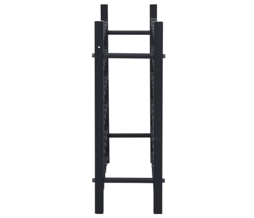 vidaXL vīna pudeļu plaukts 36 pudelēm, melna dzelzs