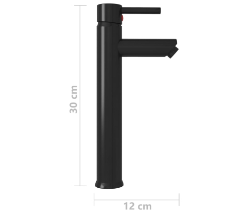 vidaXL vannasistabas jaucējkrāns, 12x30 cm, melns