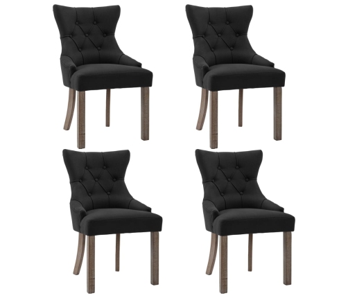 vidaXL virtuves krēsli, 4 gab., melns audums