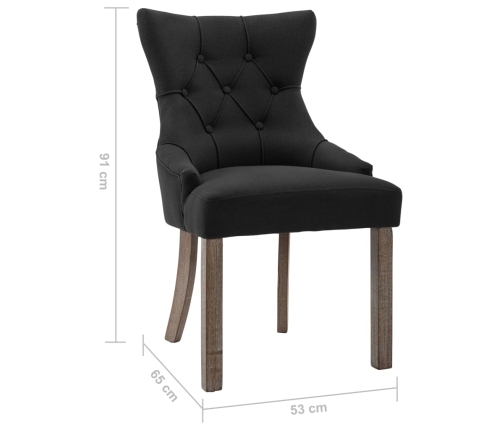 vidaXL virtuves krēsli, 4 gab., melns audums