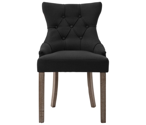 vidaXL virtuves krēsli, 6 gab., melns audums