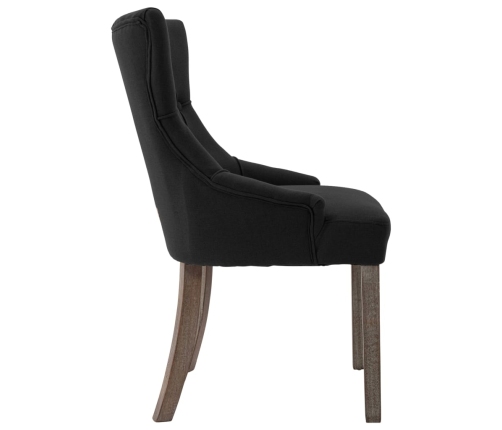 vidaXL virtuves krēsli, 6 gab., melns audums