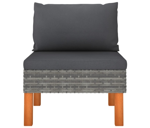 vidaXL vidējie dīvāni, 2 gab., PE rotangpalma un eikalipta masīvkoks