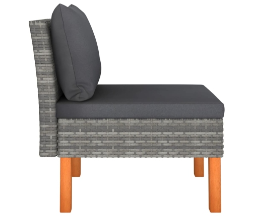 vidaXL vidējie dīvāni, 2 gab., PE rotangpalma un eikalipta masīvkoks