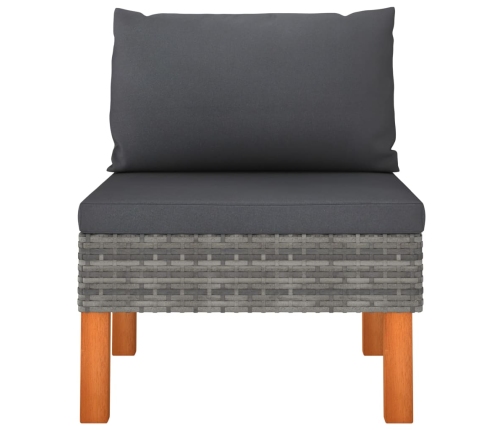 vidaXL vidējie dīvāni, 3 gab., PE rotangpalma un eikalipta masīvkoks