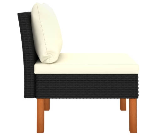 vidaXL vidējais dīvāns, PE rotangpalma un eikalipta masīvkoks