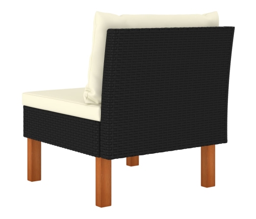 vidaXL vidējais dīvāns, PE rotangpalma un eikalipta masīvkoks