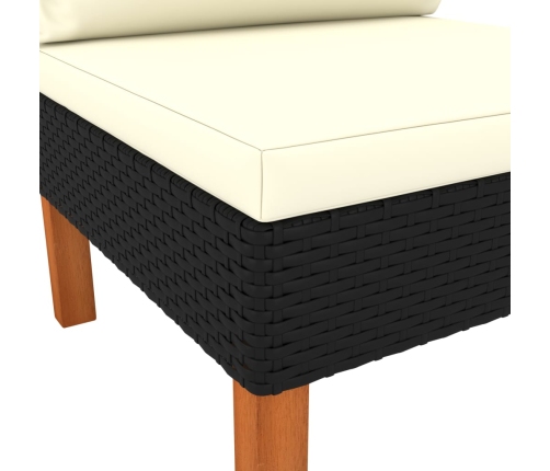 vidaXL vidējais dīvāns, PE rotangpalma un eikalipta masīvkoks