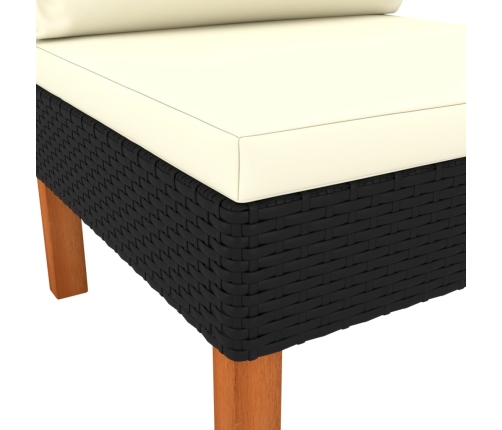 vidaXL vidējie dīvāni, 2 gab., PE rotangpalma un eikalipta masīvkoks