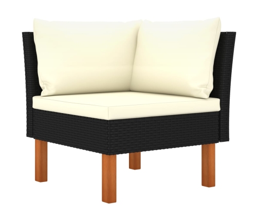 vidaXL 3-daļīgs dārza dīvāna komplekts, PE rotangpalma, eikalipta koks