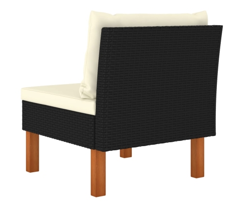 vidaXL 3-daļīgs dārza dīvāna komplekts, PE rotangpalma, eikalipta koks