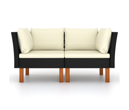 vidaXL stūra dīvāni, 2 gab., PE rotangpalma un eikalipta masīvkoks