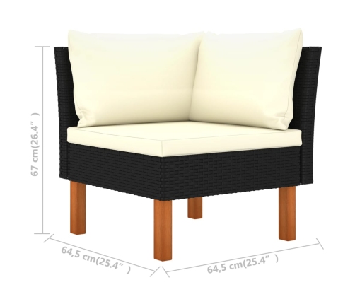 vidaXL stūra dīvāni, 2 gab., PE rotangpalma un eikalipta masīvkoks