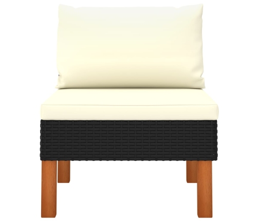 vidaXL vidējie dīvāni, 3 gab., PE rotangpalma un eikalipta masīvkoks