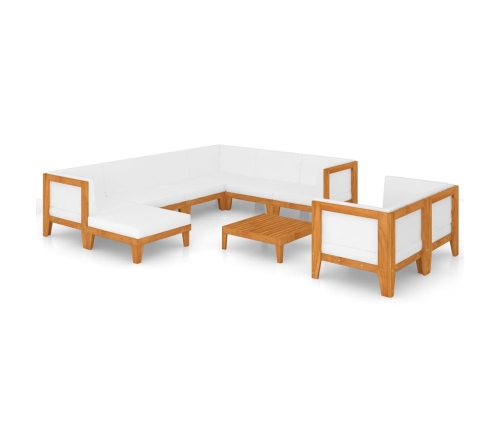 vidaXL 10-daļīgs dārza atpūtas mēbeļu komplekts, akācijas masīvkoks