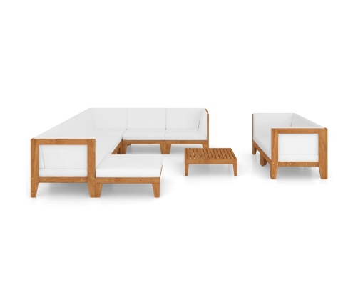 vidaXL 10-daļīgs dārza atpūtas mēbeļu komplekts, akācijas masīvkoks