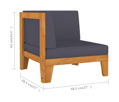 vidaXL 10-daļīgs dārza atpūtas mēbeļu komplekts, akācijas masīvkoks
