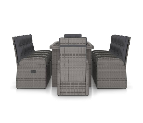 vidaXL 11-daļīgs dārza mēbeļu komplekts ar matračiem, PE rotangpalma