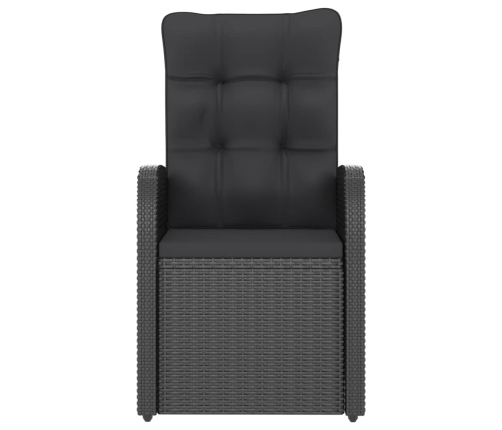 vidaXL 11-daļīgs dārza mēbeļu komplekts, matrači, melna PE rotangpalma