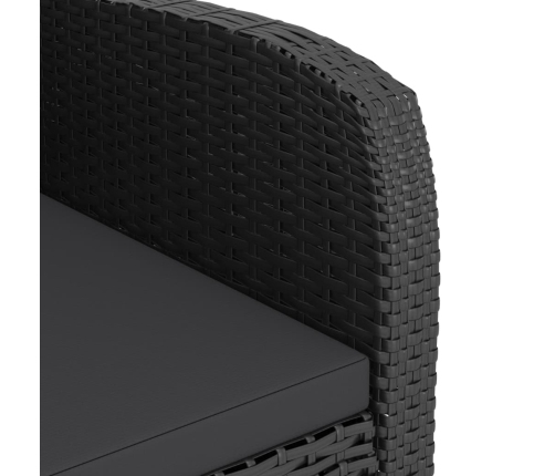 vidaXL 11-daļīgs dārza mēbeļu komplekts, matrači, melna PE rotangpalma