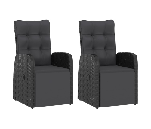 vidaXL 11-daļīgs dārza mēbeļu komplekts, matrači, melna PE rotangpalma