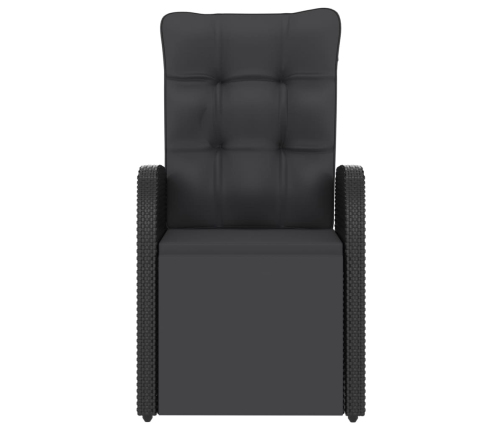 vidaXL 11-daļīgs dārza mēbeļu komplekts, matrači, melna PE rotangpalma