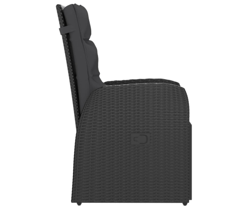 vidaXL 11-daļīgs dārza mēbeļu komplekts, matrači, melna PE rotangpalma