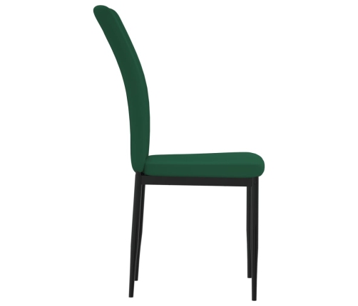 vidaXL virtuves krēsli, 2 gab., tumši zaļš samts