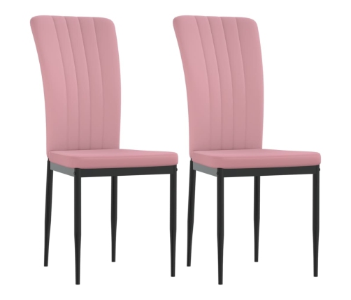 vidaXL virtuves krēsli, 2 gab., rozā samts