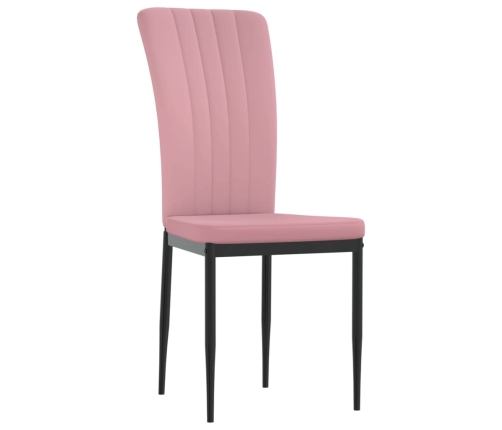 vidaXL virtuves krēsli, 2 gab., rozā samts