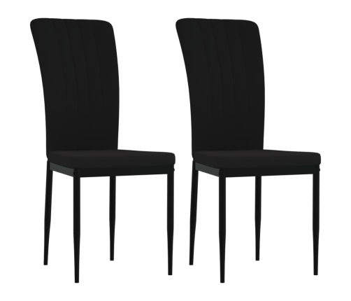 vidaXL virtuves krēsli, 2 gab., melns samts