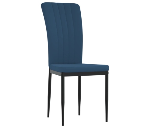 vidaXL virtuves krēsli, 4 gab., zils samts