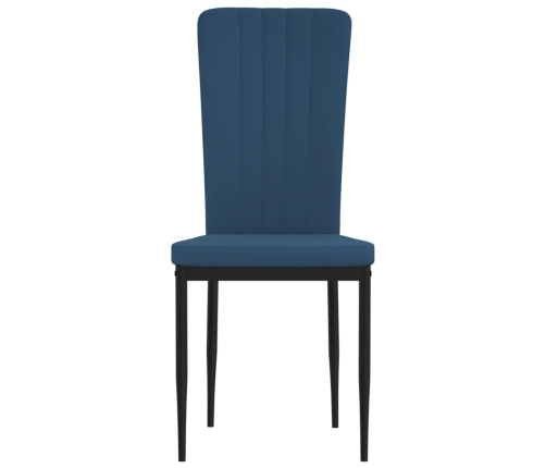 vidaXL virtuves krēsli, 4 gab., zils samts