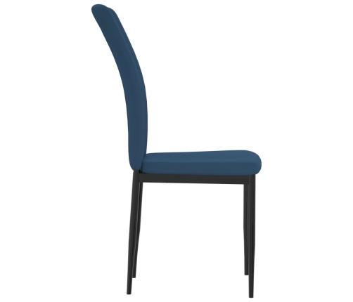 vidaXL virtuves krēsli, 4 gab., zils samts